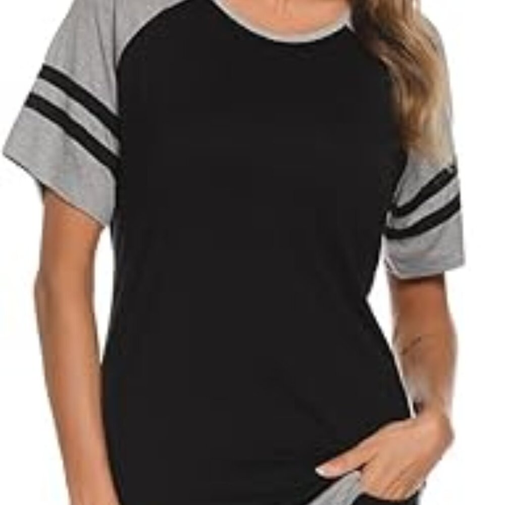 EISHOPEER Women's Pajama Set Cute Short Sleeve Top and Long Pants Soft L - NWOT
